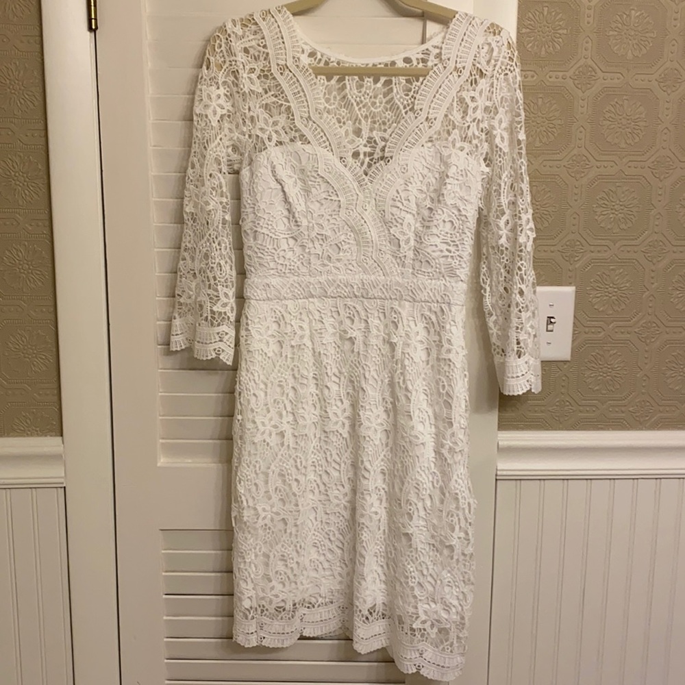 White lace Lulus brand dress